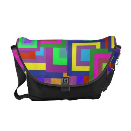 Retro Rainbow Squares Pattern Courier Bags