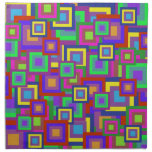 Retro Rainbow Squares Pattern Printed Napkins