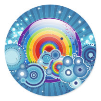Retro rainbow sticker stickers