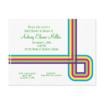 Retro Rainbow Stripe Invitation postcards