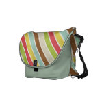 Retro Rainbow Stripes Rickshaw Messenger Bag