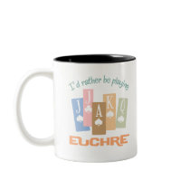 Retro Rather Play Euchre mugs