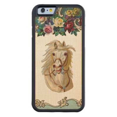 RETRO REBEL Flowing Mane Horse iPhone 6 Bumper Carved® Maple iPhone 6 Bumper Case