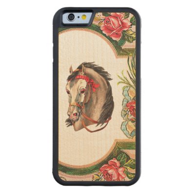 RETRO REBEL White Horse Red Bridle iPhone 6 Bumper Carved® Maple iPhone 6 Bumper