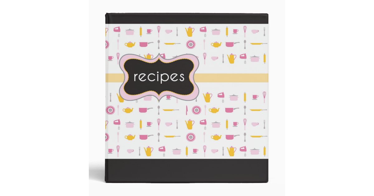 Retro Recipe Book Binder Zazzle