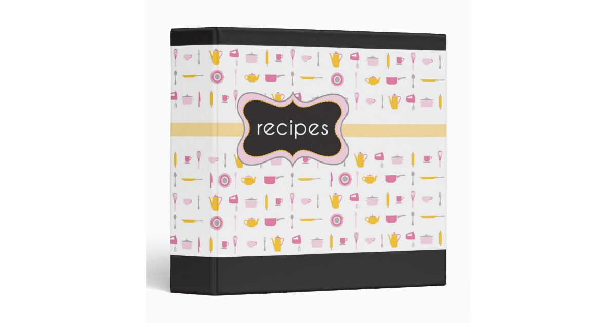 Retro Recipe Book Binder Zazzle