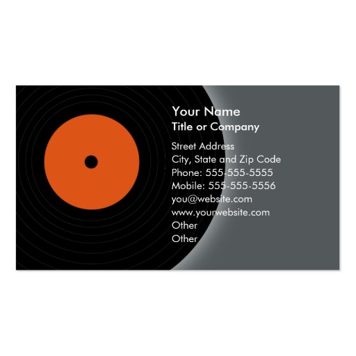 Retro Record DJ Business Card (front side)