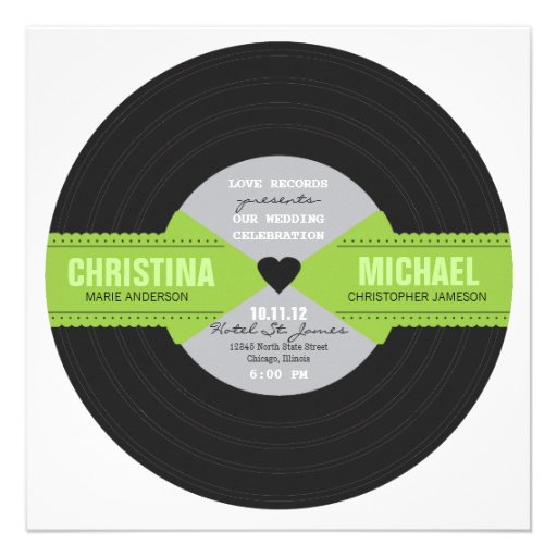Retro Record Invitation
