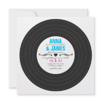 Retro Record Invitation with Hearts