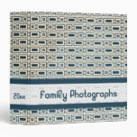 Retro Rectangles Family Photographs Binder - Blue