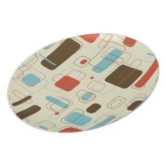 Retro Rectangles Party Plates