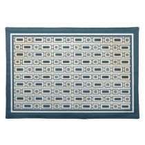 Retro Rectangles Placemat - Blue placemats