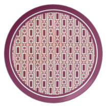 Retro Rectangles Plate - Purple plates