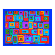 Retro Rectangles Poster or Canvas signed posters by INTHEPRESENT Retro Rectangles Poster or Canvas signed posters
