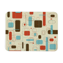 Retro Rectangles Rectangle Magnet
