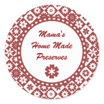 Retro Red and White Canning Jar Labels stickers