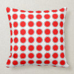 Retro red balls on white lovely pillow pillows