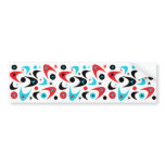 Retro Red Black &amp; Aqua Starburst Boomerang Bumper Stickers