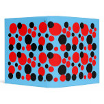 Retro Red & Black Bubble Dots on Blue binders