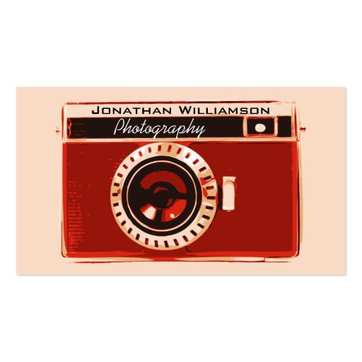 Retro Red Camera Photography Business Cards (front side)