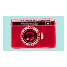 Retro Red Camera Photography Business Cards
