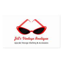 Retro Red Cat Eye Sunglasses Business Card Templates
