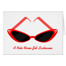 Retro Red Cat Eye Sunglasses Notecard