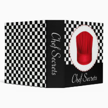 Retro Red Chef Hat Recipe Binder