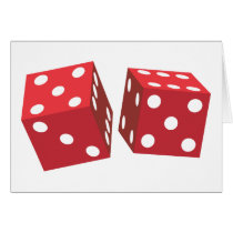 Retro Red Dice Greeting Cards