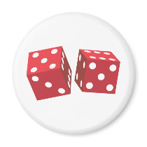 Retro Red Dice Refrigerator Magnet