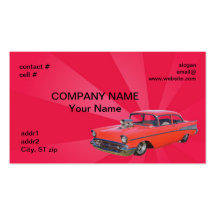 Retro red hotrod business card template