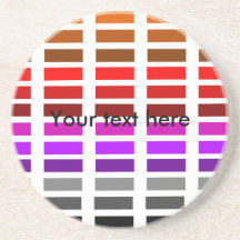 Retro red purple black orange dashes beverage coasters