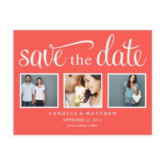 RETRO RED | SAVE THE DATE ANNOUNCEMENT postcard