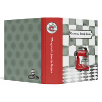 Retro red stand mixer baking recipe cookbook binde binders