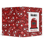 Retro Red Stove & Paisley Kitchen Recipe Binder