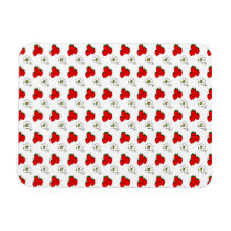 Retro Red Strawberry and Flower Pattern magnets