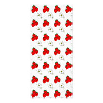 Retro Red Strawberry and Flower Pattern rack cards