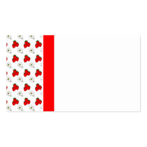 Retro Red Strawberry and Flower Pattern Template business cards