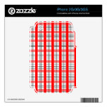 Retro red white black plaid pattern decals for iPhone 2G