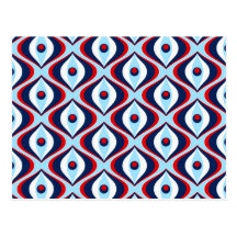 Retro Red, White, & Blue Postcard