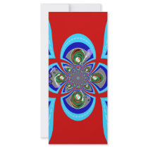 Retro red white blue turntable design rack card design