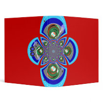 Retro red white blue turntable pattern vinyl binder