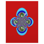 Retro red white blue turntable pattern letterhead design