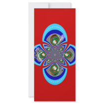 Retro red white blue turntable pattern personalized rack card