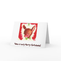 Retro reindeer christmas card