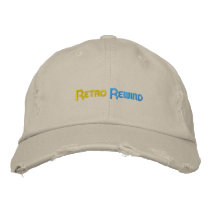 Retro Rewind Distressed style Hat embroidered hats