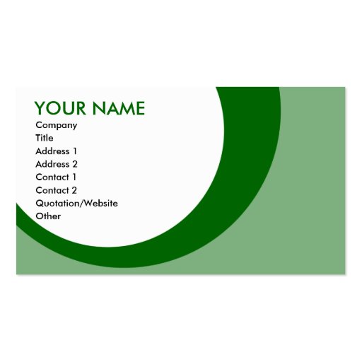 retro rings : M : greens Business Card Template