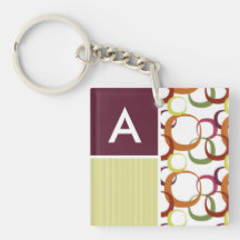 Retro Rings Pattern Acrylic Key Chains