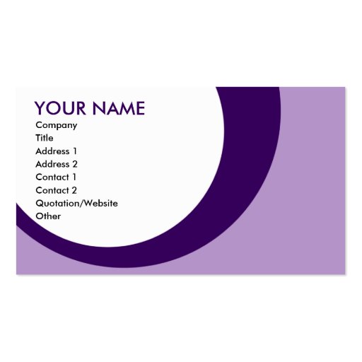 retro rings : purples business card templates (front side)