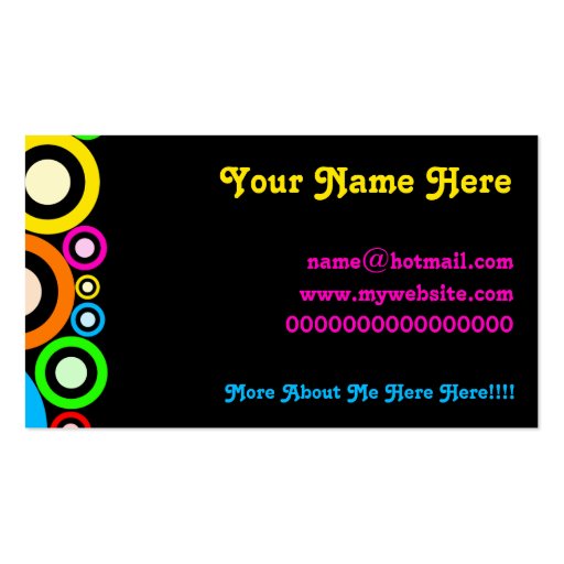 Retro Rings Wallpaper Business Card (front side)